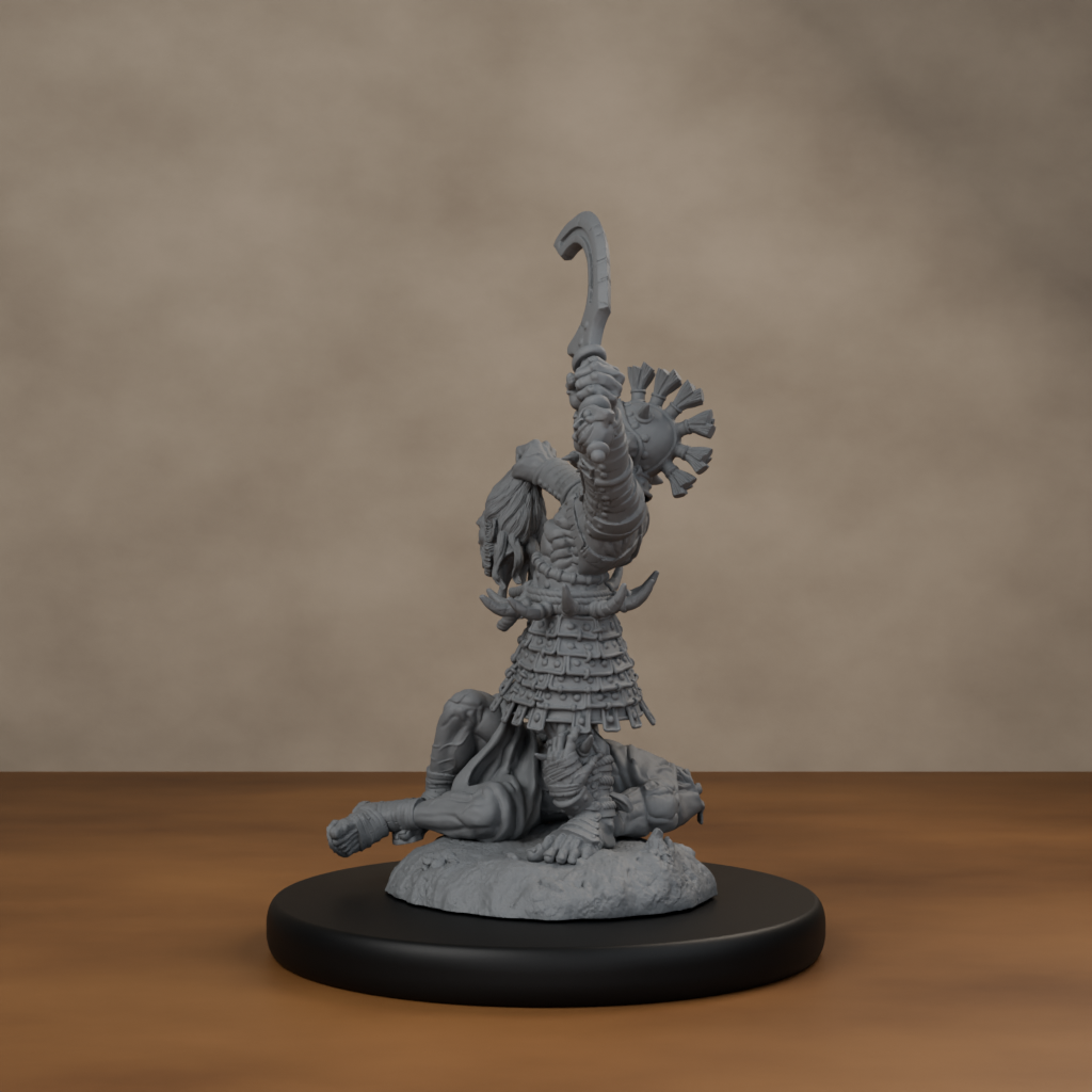 Boncesnagga - The Pit Fighter - unpainted resin miniature digital render - side left