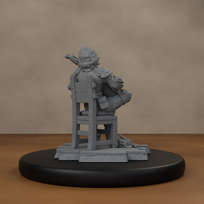Lysandir Starwhisper - unpainted resin miniature digital render - back right 3q