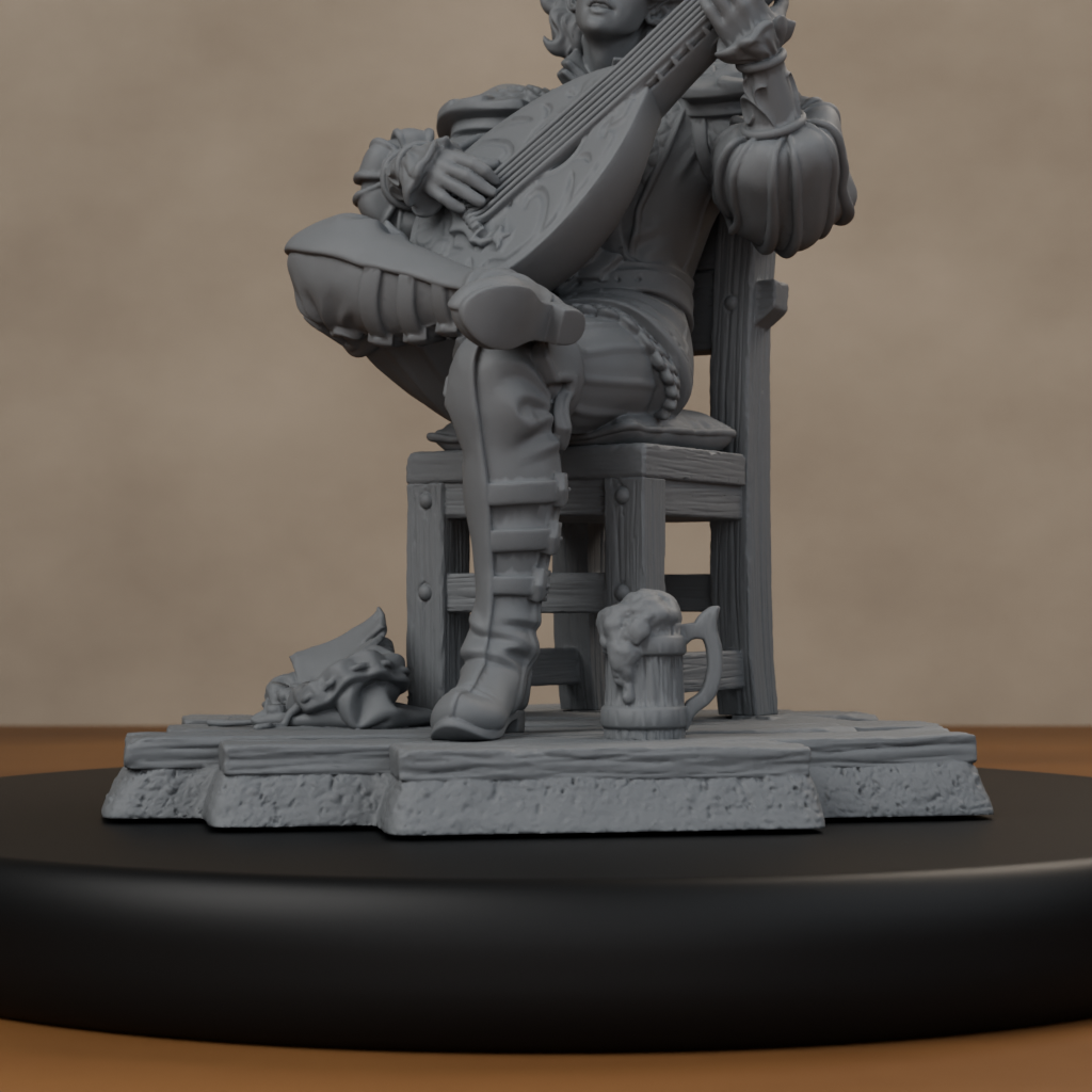 Lysandir Starwhisper - unpainted resin miniature digital render - detail base