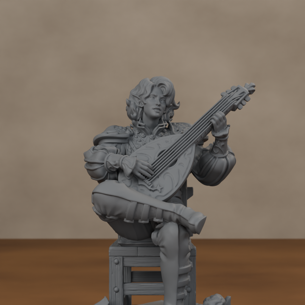 Lysandir Starwhisper - unpainted resin miniature digital render - detail upper