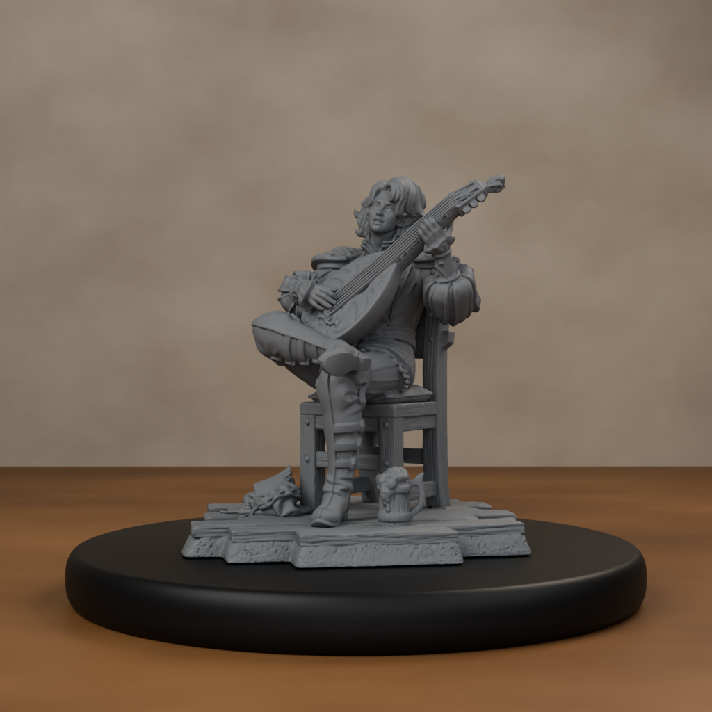 Lysandir Starwhisper - unpainted resin miniature digital render - front left 3q