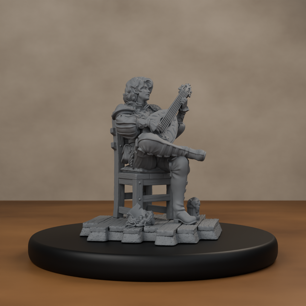 Lysandir Starwhisper - unpainted resin miniature digital render - front right 3q