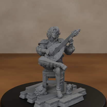 Lysandir Starwhisper - unpainted resin miniature digital render - high angle